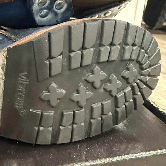 Freebird Metallic Blue Ramone Motorcycle Studded Harness Moto Boots 8 - Picture 10 of 11